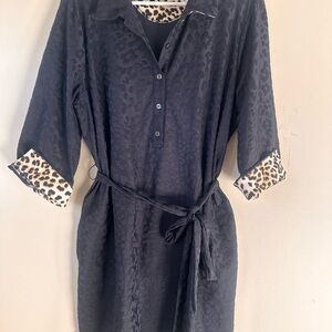 NWT Tommy Bahama island zone 3/4 sleeve dress with leopard accents and tie belt